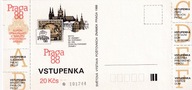 ŚWIATOWA WYSTAWA FILATELISTYCZNA PRAGA' 88 - BILET WSTĘPU