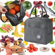 TORBA TERMICZNA ŚNIADANIOWA NA LUNCH BOX JEDZENIE IZOLACYJNA SZARA PIKNIK
