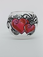 Świecznik malowany 10 cmprezent na walentynki romantyczna dekoracja