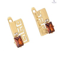 76886 KOLCZYKI 18K POZŁACANE 15/9 MM greckie z kryształkiem