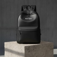 Plecak na Laptopa Skórzany Męski Damski Czarny Miejski