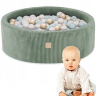 SUCHY BASEN Z PIŁKAMI 90X30 BASEN PIANKOWY SZTRUKSOWY ZIELONY 200 KULEK