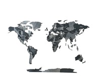 Mapa Świata 3D 105x63cm czarny, szary, pomysł na prezent