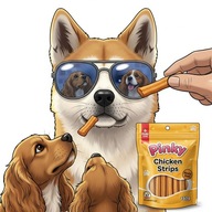 NATURALNY PRZYSMAK GRYZAK dla PSA Pinky CHICKEN STRIPS (95% kurczaka)