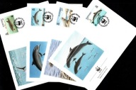 Guernsey / 4 Koperty FDC / 492-495 ( WWF - Fauna - Życie morskie ) 1990 r.