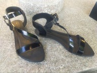 3i nr 42 wygodne i eleganckie czarne skórzane sandały na lato nowe