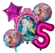 Balon foliowy Elsa Anna 5szt Frozen Kraina Lodu