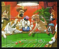 Turkmenia . Znaczki pocztowe / Blok ( Postacie z bajek - psy ) czysty