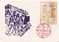 SOLIDARNOŚĆ -KOPALNIA WUJEK -koperta POCZTA PODZIEMNA -1983 rok KATOWICE