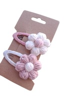 Spinki spineczki do włosów szydełkowe kwiatki handmade 2 szt.