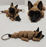 Brelok Pies Owczarek belgijski piesek brelok do kluczy Żówiarnia 3D