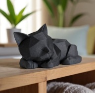 Figurka Kot Low Poly – Geometryczny Śpiący Kot PREZENT Ozdoba Design