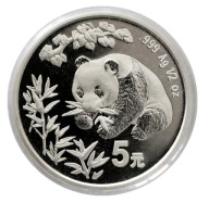CHINY - 5 Yuan - PANDA - 1998 - UNC - Srebro - RRR