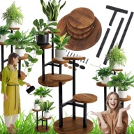 KWIETNIK STOJĄCY PODŁOGOWY METALOWY RENEW FORCE 54 CM 3 PÓŁKI LOFT