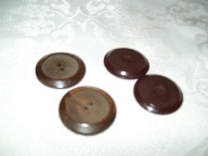 GUZIKI VINTAGE, BRĄZOWE I BORDOWE - PODOBNE -4 SZT