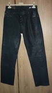 Rock Blue- męskie skórzane spodnie r; 32/32