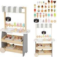 DREWNIANA LODZIARNIA NA KÓŁKACH DLA DZIECI WÓZEK Z LODAMI MAMABRUM ZABAWKA