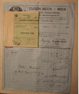 EUGEN BECK :: WIEN 1913 ROK - WIEDEŃ - AUSTRIA - 2 STARE RACHUNKI