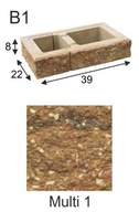 Ogrodzenie łupane, pustak łupany, bloczek Combet B1 39x22x8 Multi 1
