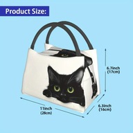 TORBA TOREBKA W PIKNIK KOT CAT VINTAGE RETRO CZARNO-BIAŁA TUBA MODA TERMO