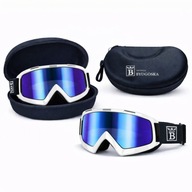 GOGLE BIAŁE MĘSKIE DAMSKIE NARCIARSKIE SNOWBOARD FILTR UV OTG UNIWERSALNE