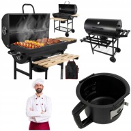 GRILL BECZKA WĘGLOWY OGRODOWY 3 CHROMOWANE RUSZTY POPIELNIK TERMOMETR KÓŁKA
