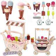 DREWNIANA LODZIARNIA NA KÓŁKACH EDUKACYJNA DLA DZIECI MAMABRUM ZABAWKA