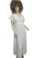 SUKIENKA długa włoska LNIANA 100 % len z kieszeniami 38/40