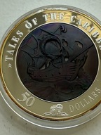 50$ Tales of Caribbean Masa Perłowa 5 oz Silver Proof Coin 2008 mennicza
