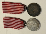 2 Miniatury Medali Pamiątkowych Skarb Narodowy - klasy : srebrna i brązowa