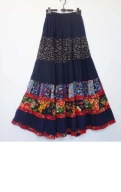 SPÓDNICA BOHO FALBANY PATCHWORK FOLKOWA DŁUGA