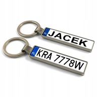 Personalizowany Brelok Tablica Rejestracyjna – Twój Tekst po 2 Stronach
