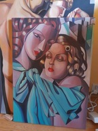 Tamara Łempicka- Dziewczyny- obraz malowany ręcznie - 50 na 70 cm