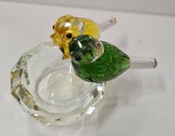 Kryształowa figurka – para ptaków na gnieździe | szkło artystyczne |