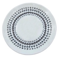 Talerz deserowy szklany we wzorki 18 cm ozdobny