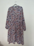 Plus size Maxi sukienka w kwiaty długi rękaw 56