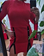 Nowa czerwona Sukienka Boohoo L/XL z rozporkami
