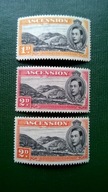 Ascension */** 3 znaczki KGVI kolonie angielskie brytyjskie