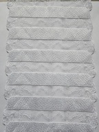 Haft elastyczny na tiulu biały szerokość 17cm.