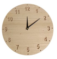 Zegar ścienny drewniany Dąb amerykański 30cm naturalny prezent zegar dębowy