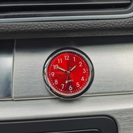 Zegarek do Auta Dekoracyjny Samochodowy Analog QUARTZ Chrom Czerwony Red PL