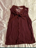 Bordowa bluzka koronka new look 38