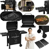 GRILL WĘGLOWY DUŻY 104x136 CM STALOWY ŻELIWNY RUSZT Z POKRYWĄ+PŁYTA GRATIS*