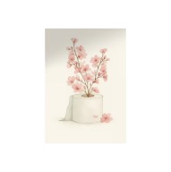 Plakat „Cherry Blossom Vase” – Delikatny Plakat Kwiatowy