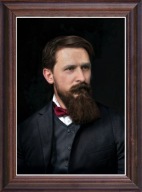 Obraz Franciszek Rychnowski portret w drewnianej ramie ze szkłem