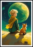 A2 PLAKAT MAŁY KSIĄŻĘ DE SAINT-EXUPERY MAŁY KSIĄŻĘ I LIS W ŚWIETLE KSIĘŻYCA