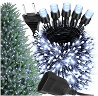 LAMPKI CHOINKOWE 500 LED 34m Zewnętrzne Świąteczne Białe Zimne Światełka