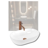 UMYWALKA NABLATOWA OWALNA REA AMELIA 52CM BIAŁA