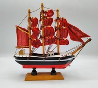 WILK MORSKI stary statek ŻAGLOWIEC z drewna 15 cm