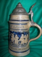 OKAZJA-[@ji] Stary Kobaltowy kufel 19 cm ok,1900r --09--